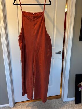 Women's Rust Wide-Leg Jumpsuit
